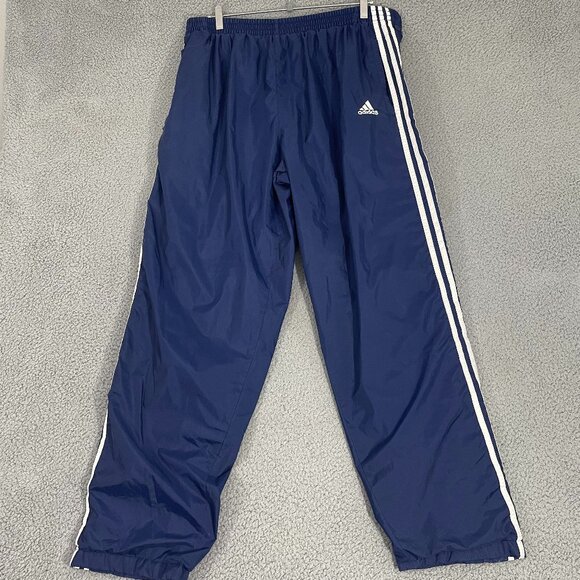 adidas Other - Vintage Adidas Team Break Away Track Pants Men Blue Lined Pull On Drawstring